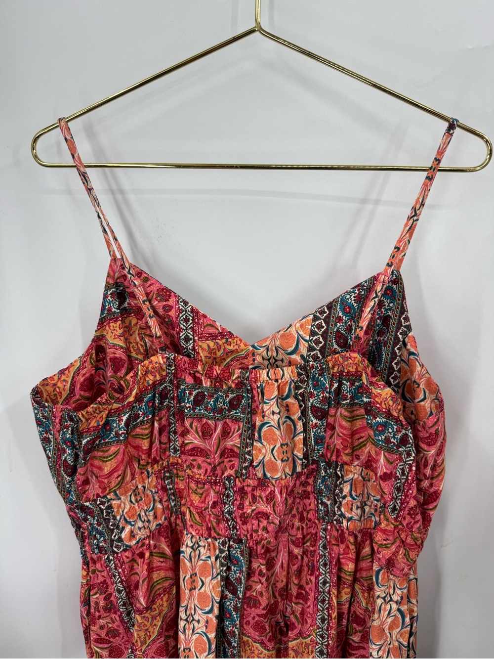Old Navy Waist-Defined patchwork Paisley print Cami Midi Dress XXL - Picture 5 of 15